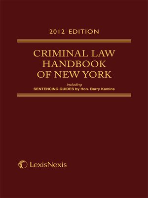 cover image of Criminal Law Handbook of the State of New York